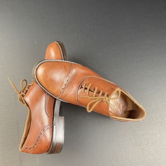 Mens David & Joan Leather Italy Oxford Lace Up Cap Toe‎ Dress Shoes US Size 8 - Picture 4 of 16